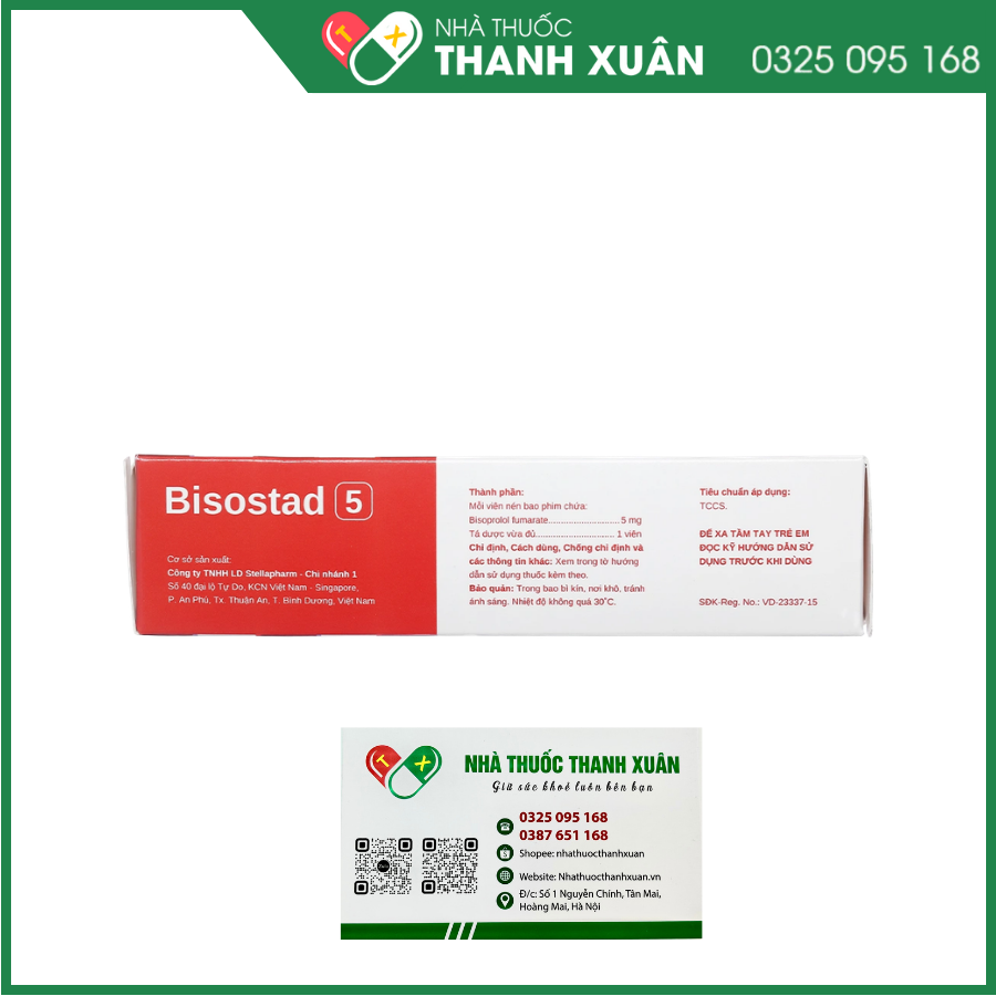 Bisostad 5 điều trị tăng huyết áp và đau thắt ngực